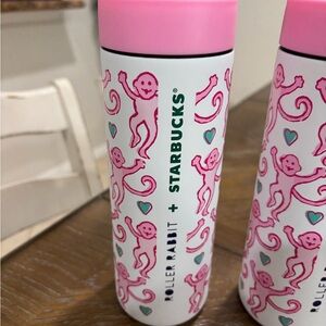 Roller Rabbit Pink and White Tumbler